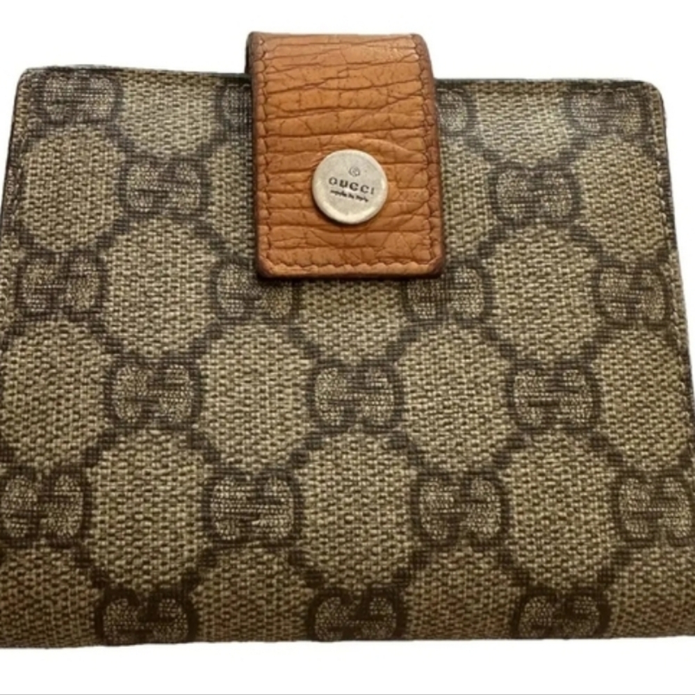 Gucci Tangerine French Compact Vintage Wallet Authentic 100%